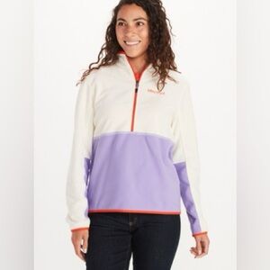 Marmot Rocklin Two-Tone Cream and Lavender Half Zip